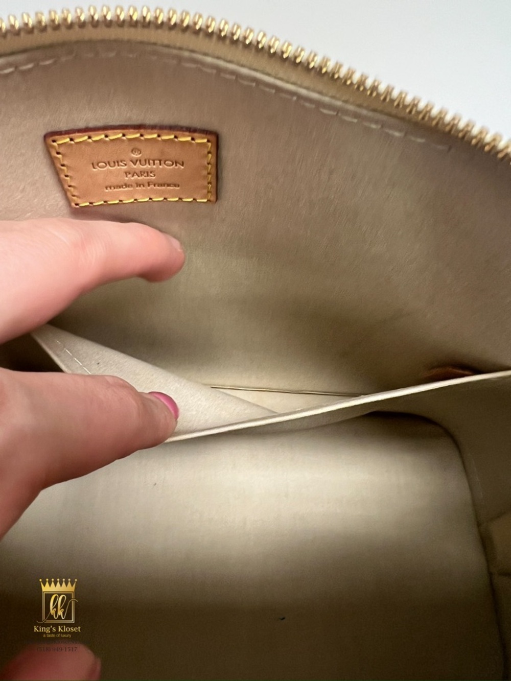 Louis Vuitton Olive Patent Vernis Alma Satchel - Picture 9 of 14